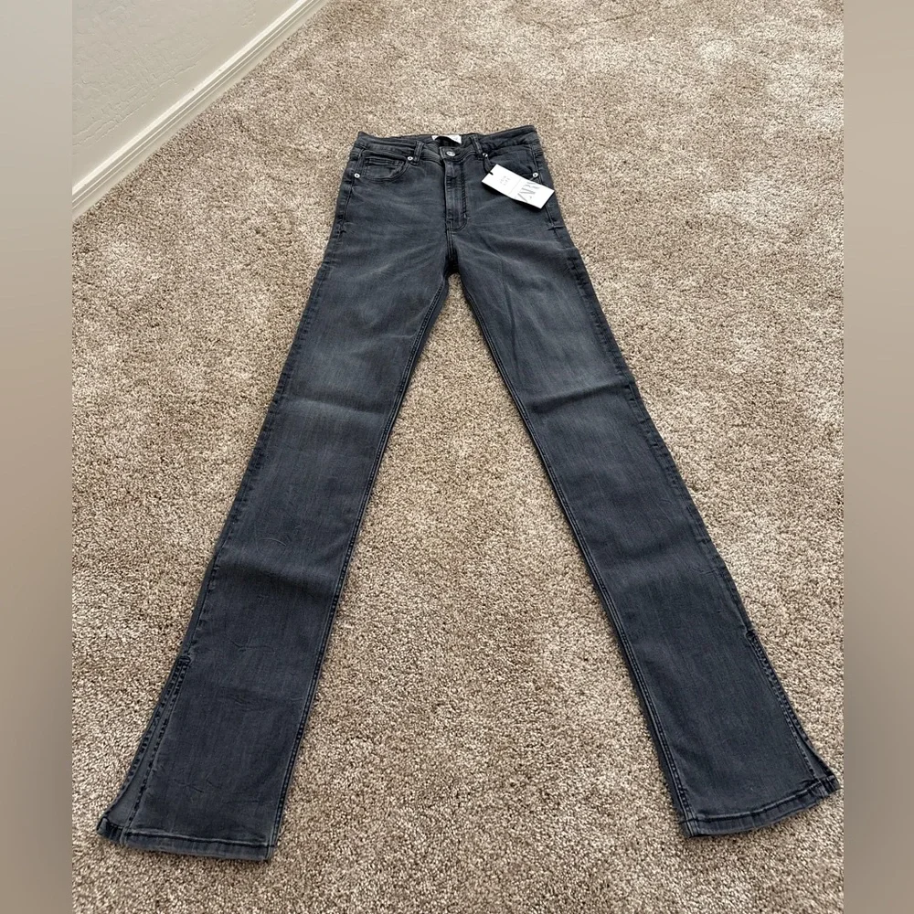 NWT Zara Gray Jeans with slid - Picture 1 of 3
